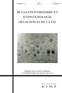 Bulletin d'histoire et d'épistémologie des sciences de la vie, v. 31, no 02